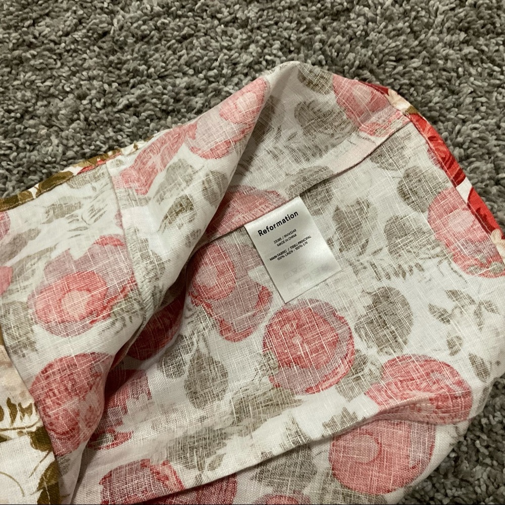 NWOT❤️Reformation Brigitte Linen Dress - Tomatoes - Picture 8 of 9